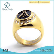 Masonic rings-Gold Plated oval shape mason logo ring